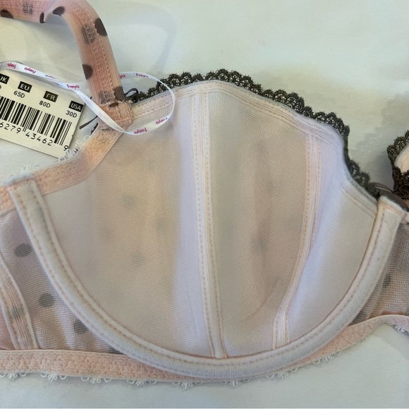 NEW NWT Freya Patsy Polka Dot Underwire Lined Half Cup Bra Ballet Pink Size 30D - Picture 12 of 14